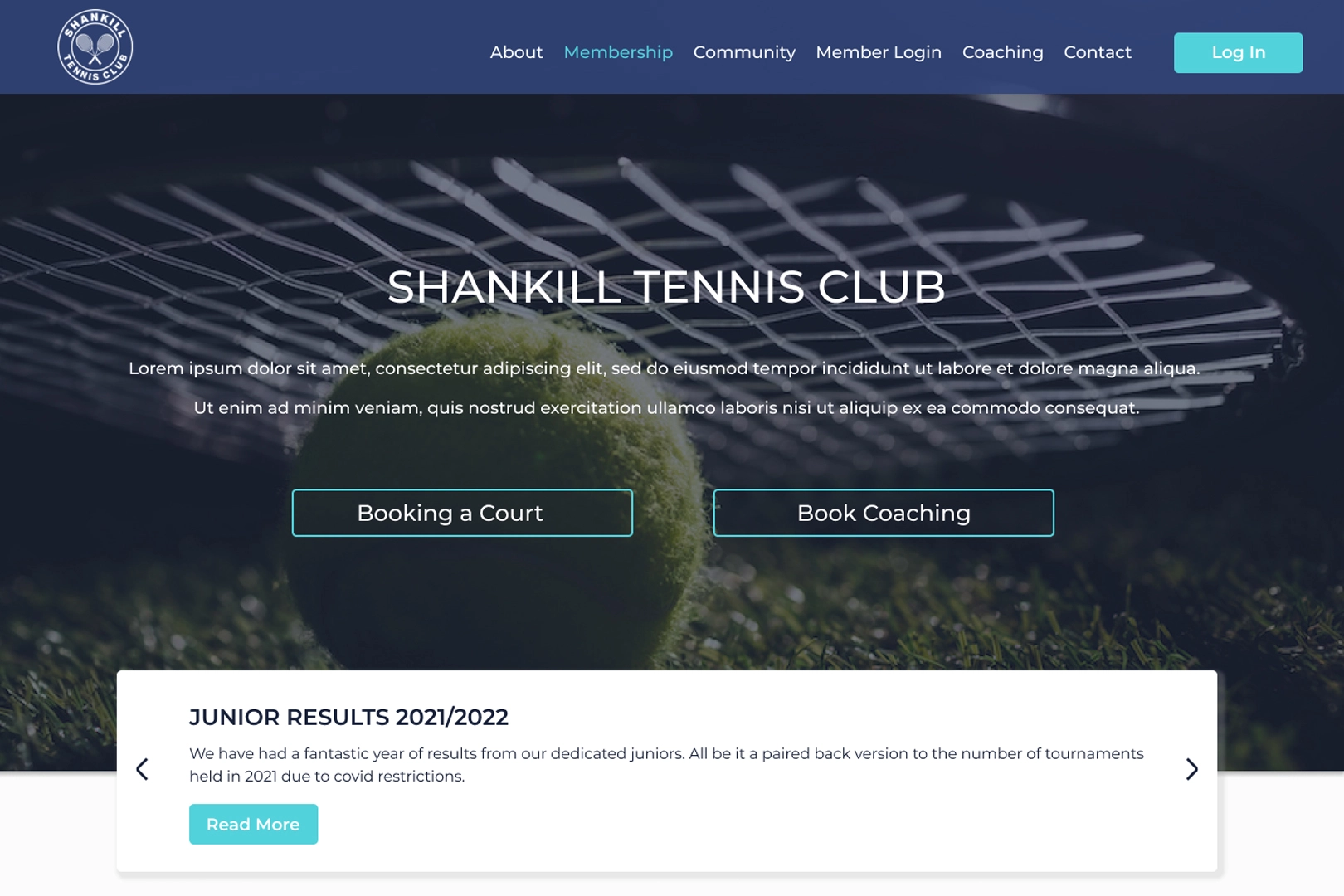 web design Dublin Shankill tennis club