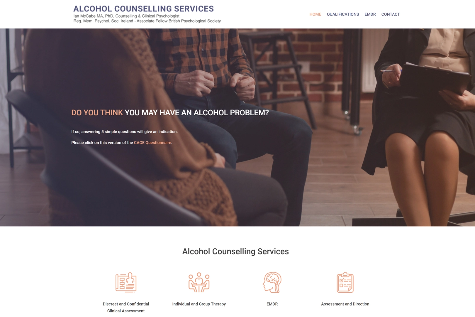web design dublin portfolio alcoholic counselor